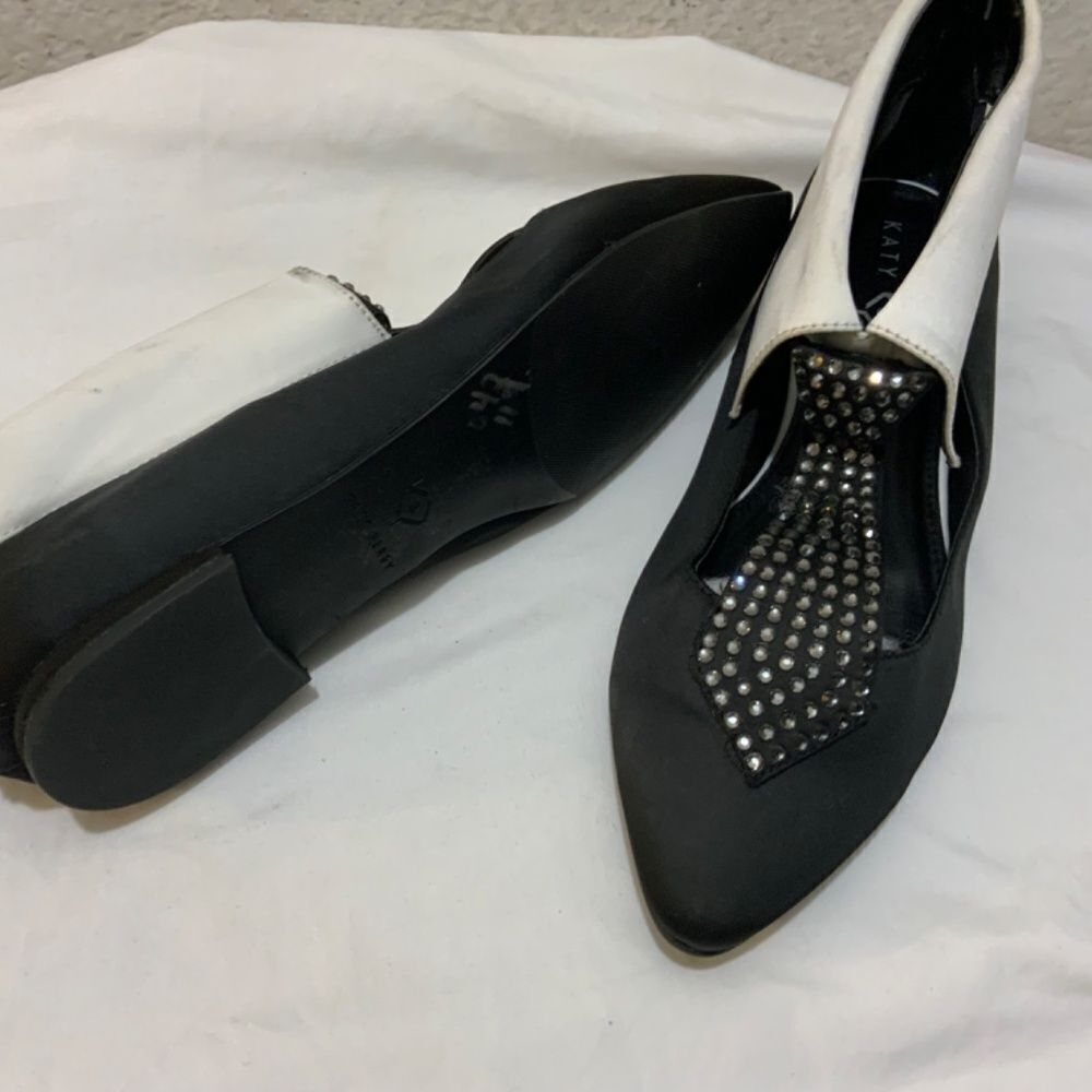 Katy Perry Tuexudo shoes black white flats women’s 9 M - Picture 6 of 11